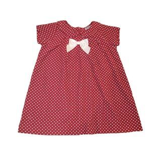 Petit Confection Red Polka-dot Holiday Christmas Valentine's Corduroy Dress 3T